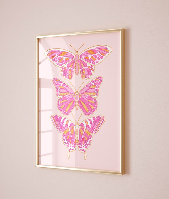 Butterfly Poster Girly Room Decor Bedroom Wall Art Dorm Room Decor Aesthetic Poster Trendy Wall Art Preppy Room Decor Aesthetic Home Decor