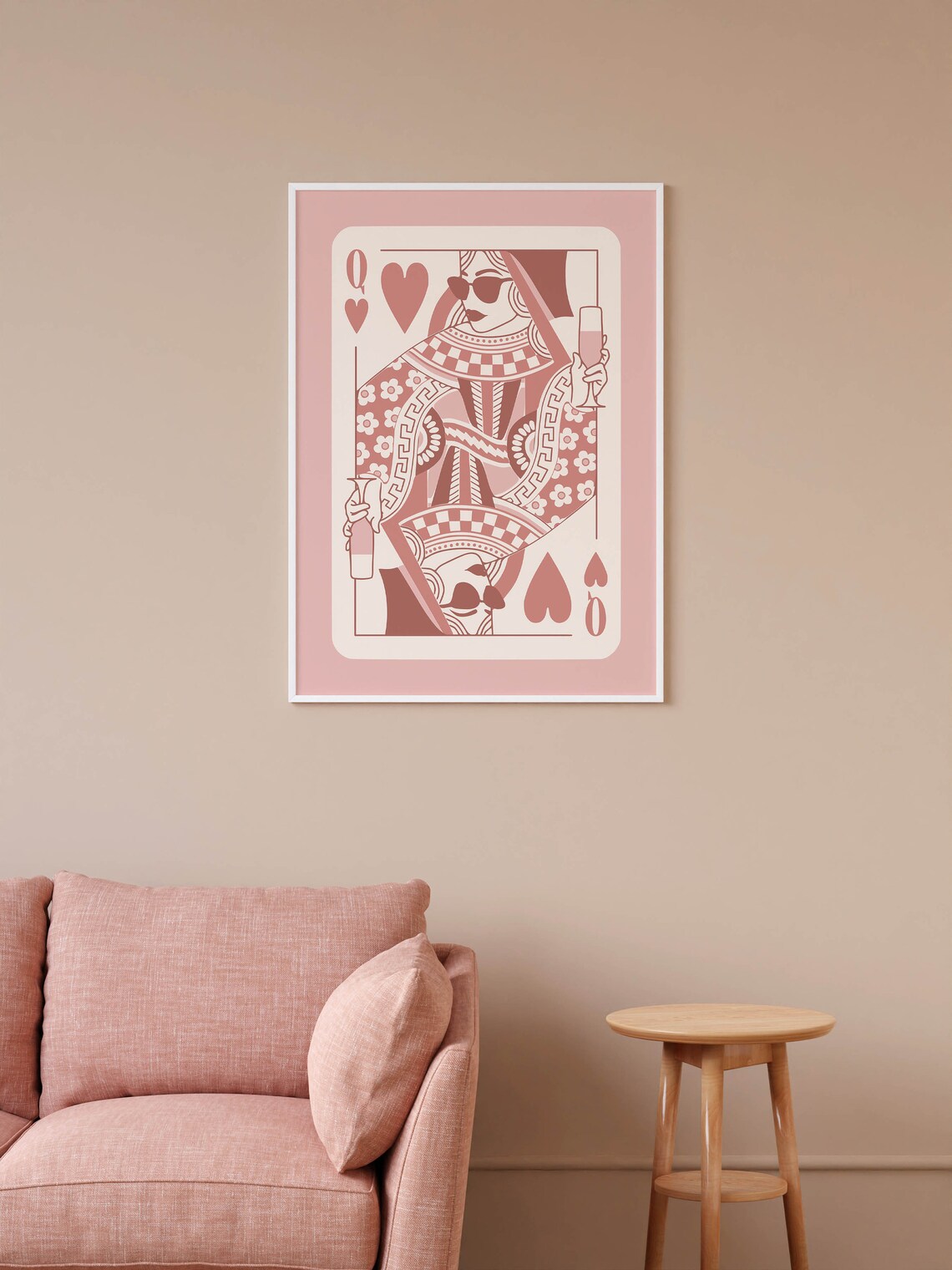 Queen Of Hearts Retro Poster, Bar Cart Decor - Image 2
