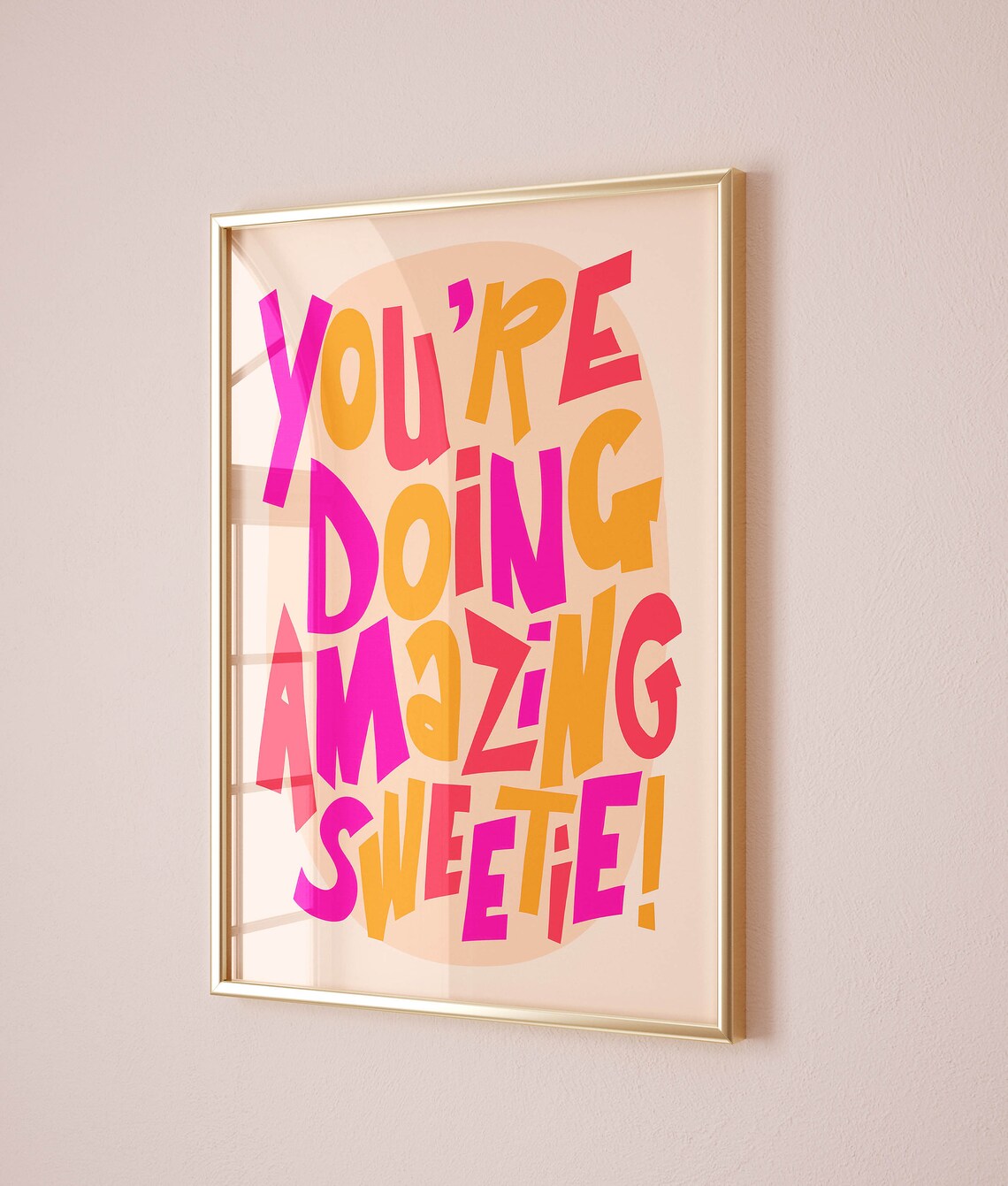 Affirmation Wall Art for Teen Girl, Retro Art Print