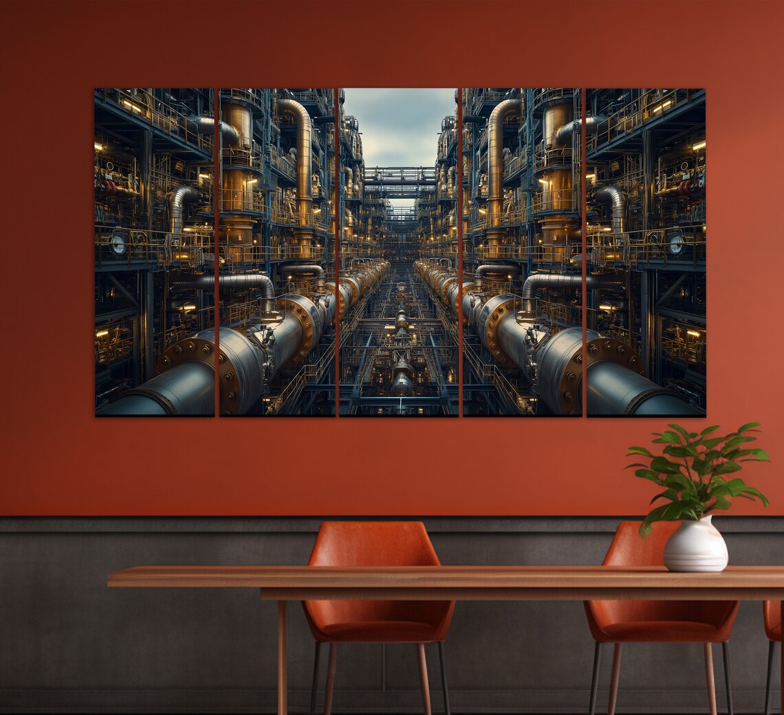 Industrial Abstract Factory Art Print, Engineer Office - Image 3