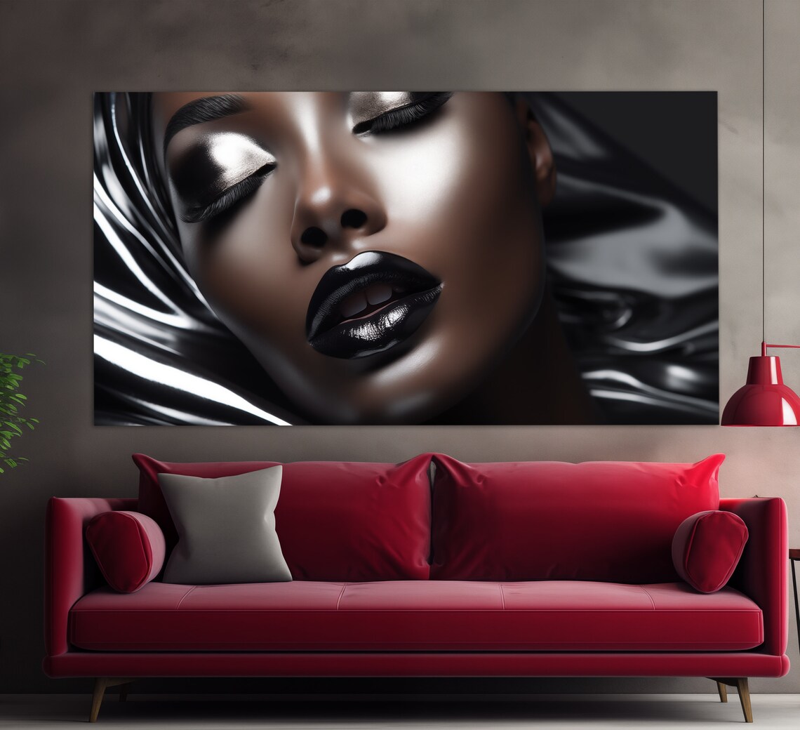 Abstract African Fashion Model, Makeup Studio Art Print
