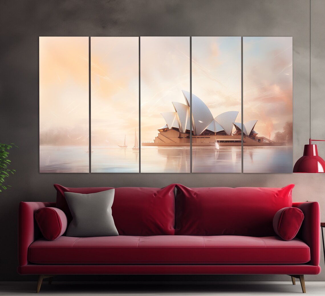 Sydney Opera House, Vintage Oil Painting Style Art Print - Image 2