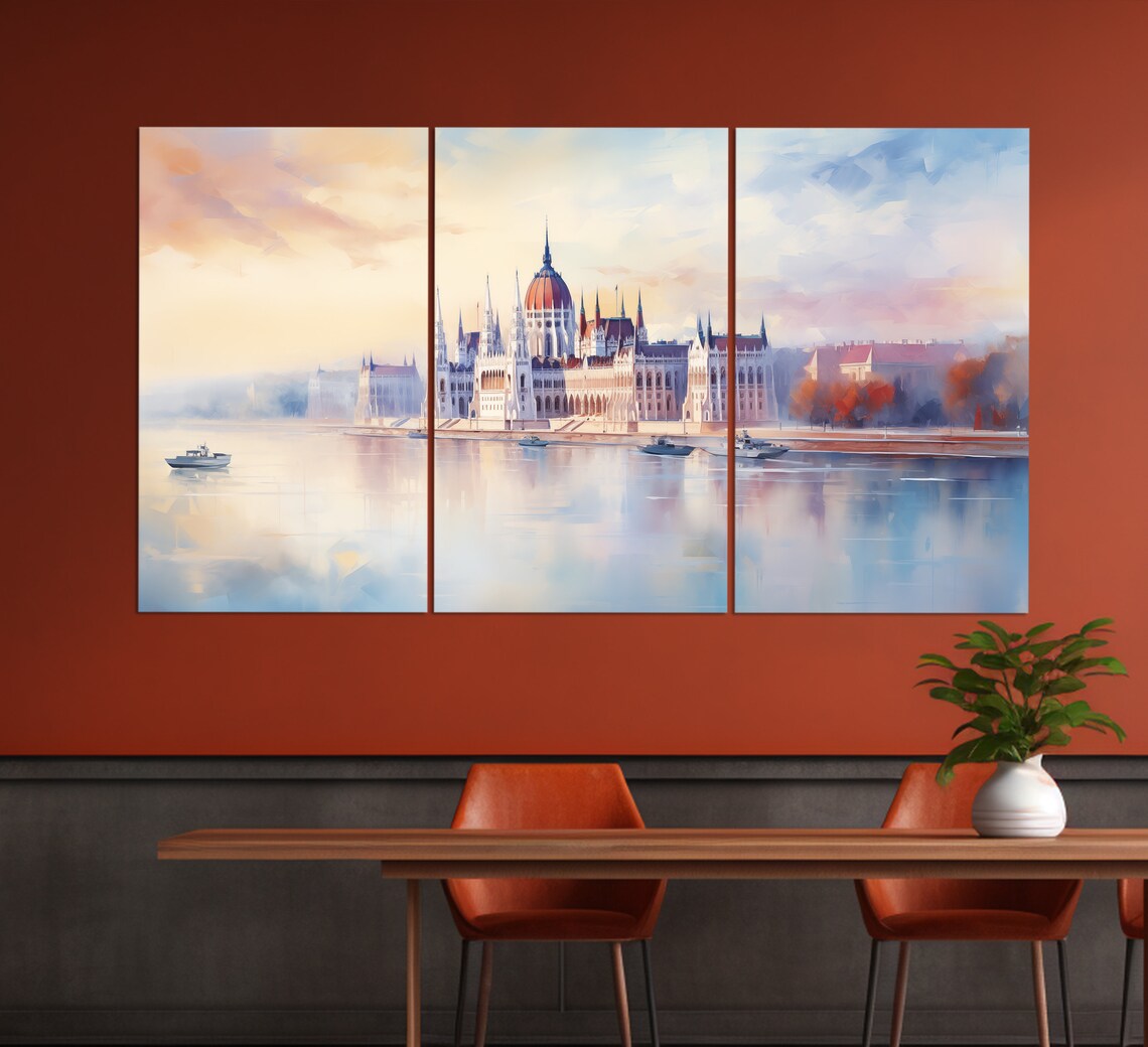 Budapest Vintage Oil Painting Style Wall Art Print - Image 2