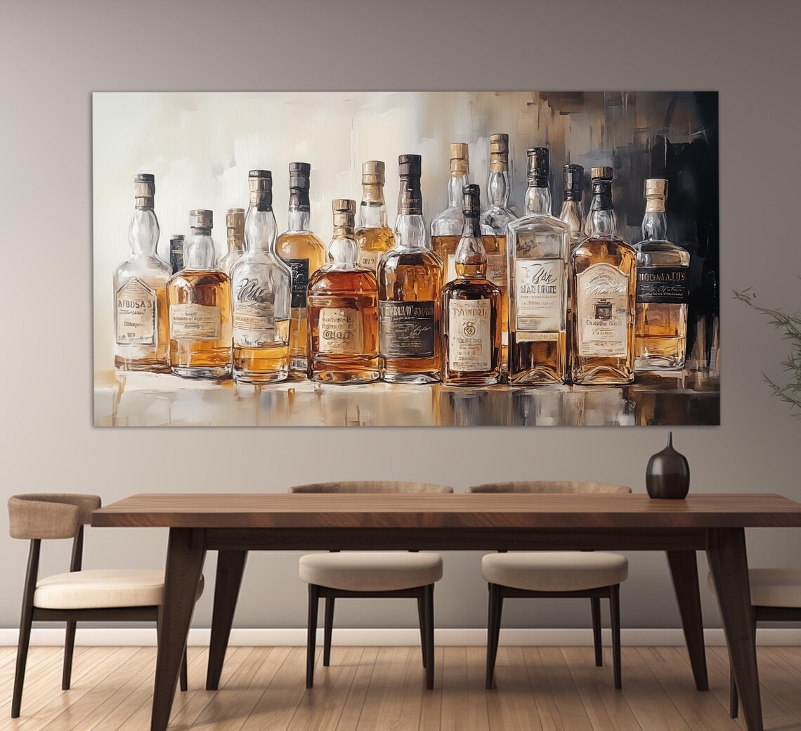 Whiskey Retro Oil-Painting Style Kitchen Art Print