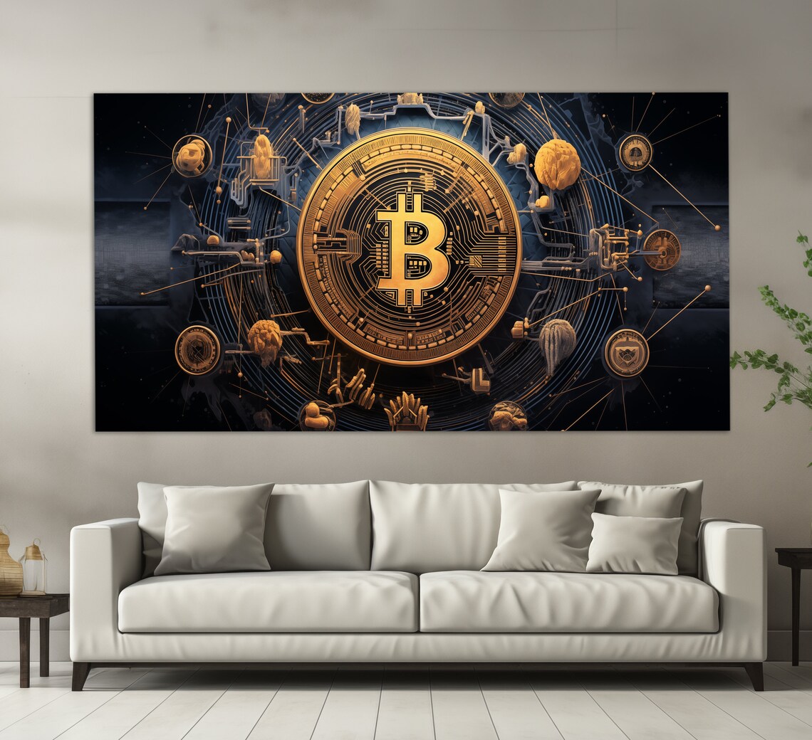 Bitcoin Crypto Office Decor, Trader Gift Art Print