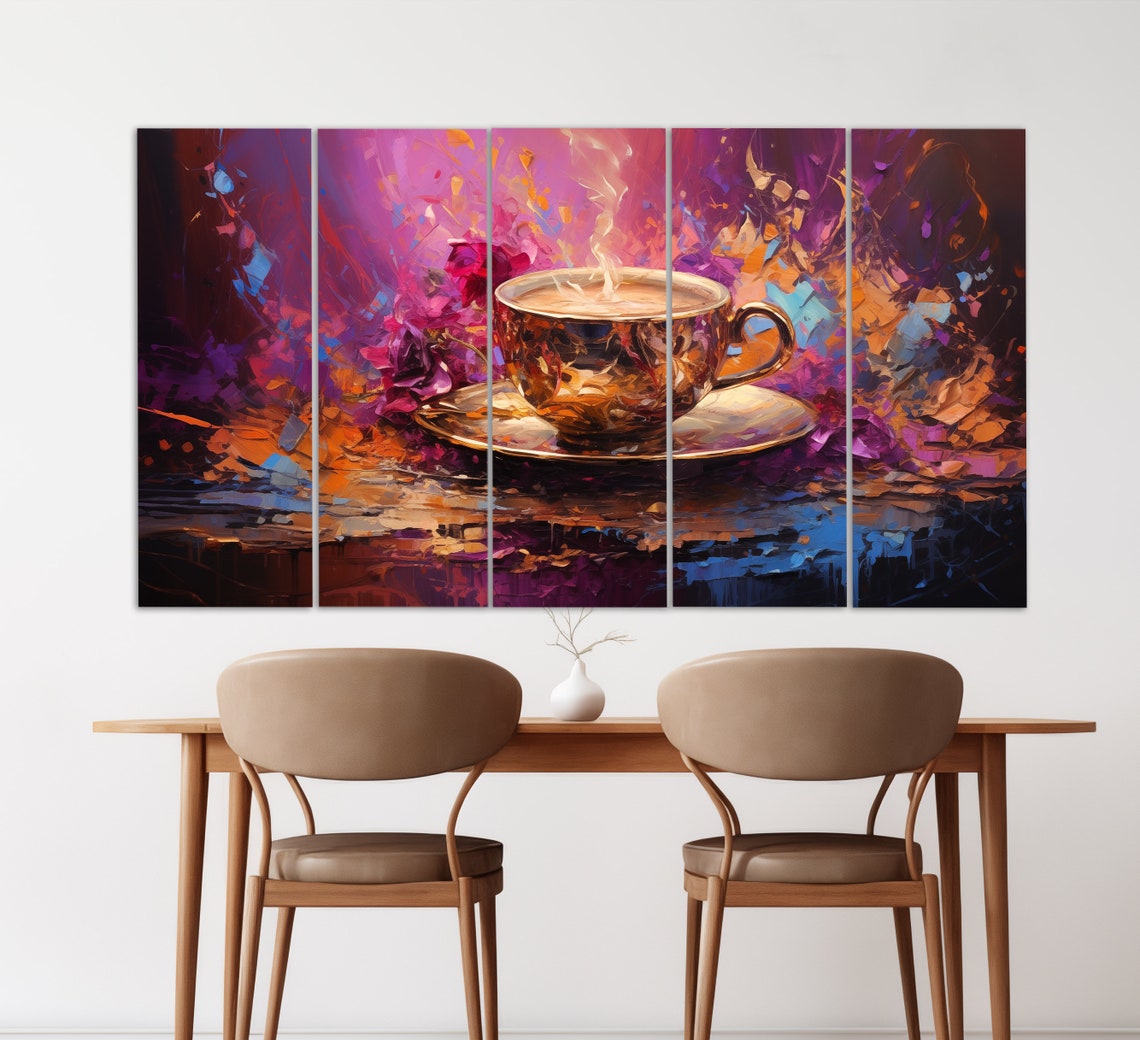 Coffee Wall Art Abstract Cup Of Coffee Print Kitchen Poster Kitchen Wall Decor Cafe Wall Decor Coffee Painting Coffee Print - Image 2