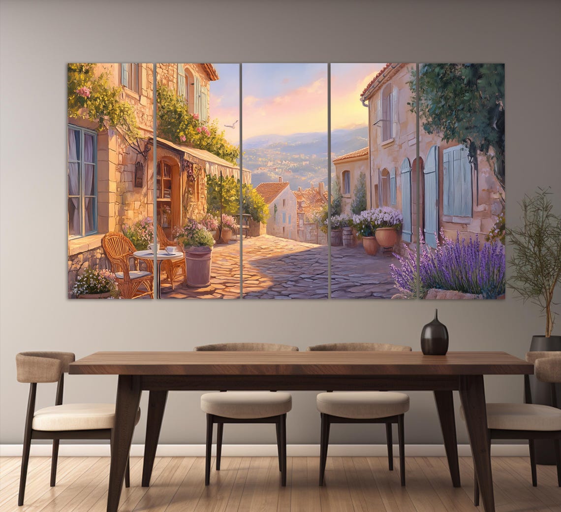 Scenic Provence Village Print In An Oil Painting Style Scenic French Wall Art Summer Provence Painting Provence Wall Art - Image 5