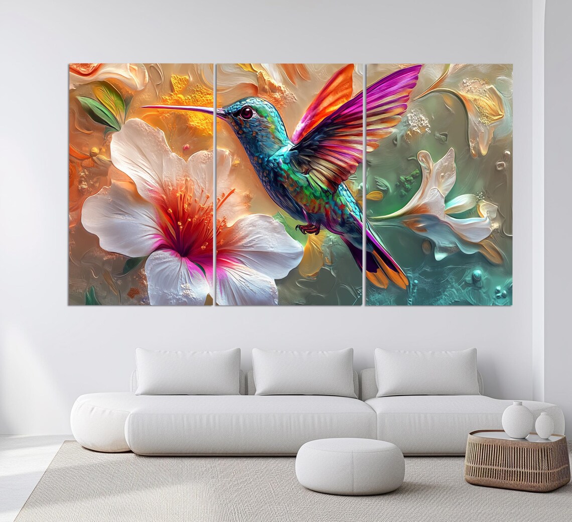Colorful Hummingbird Art Print, Bird Wall Poster - Image 4