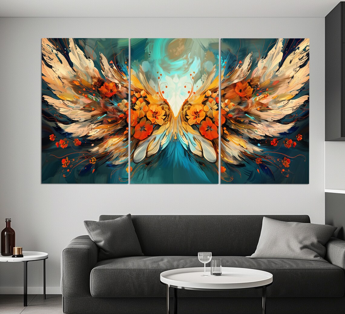 Abstract Angel Wings, Oil Painting Style Art Print - Image 6