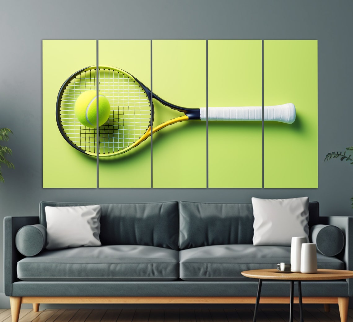 Minimalist Tennis Wall Art Tennis Racket Print Tennis Art Tennis Poster Tennis Fan Gift Tennis Club Wall Decor - Image 5