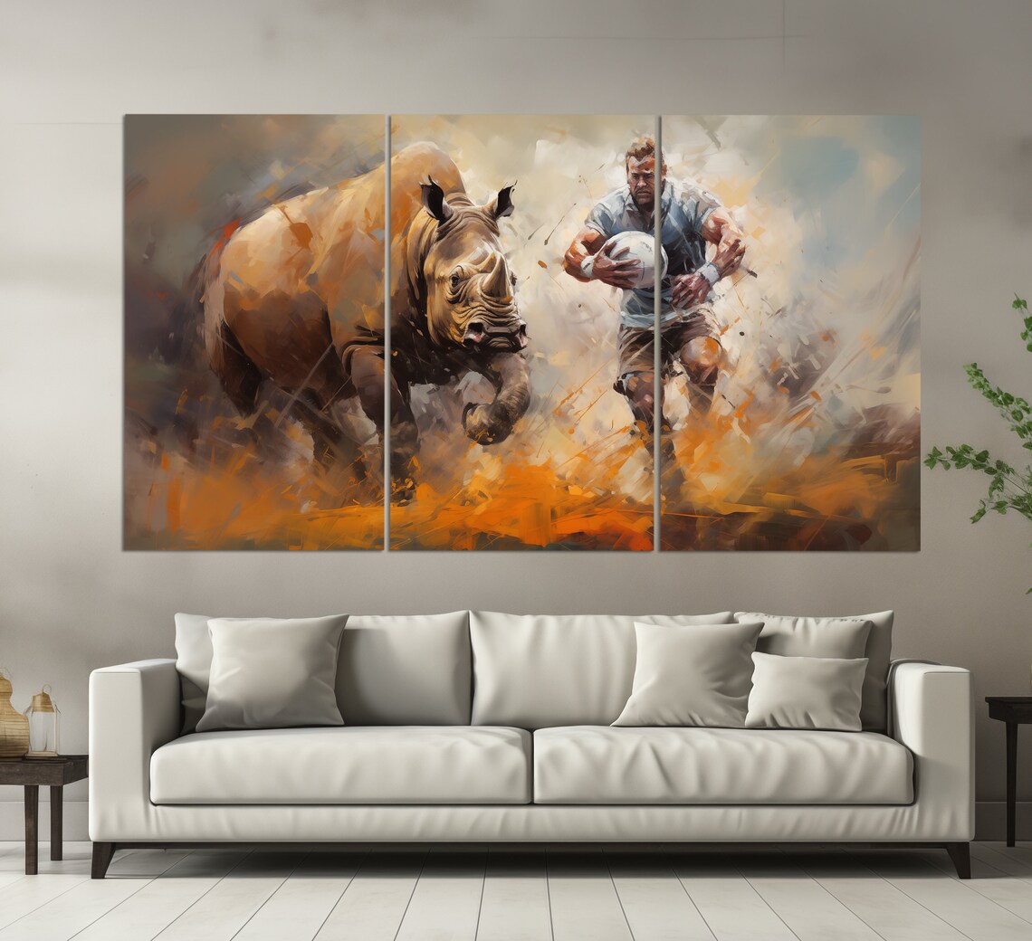 Abstract Rugby Print In A Vintage Oil Painting Style Rugby Wall Art Rugby Painting Rugby Poster Rugby Fan Gift - Image 6