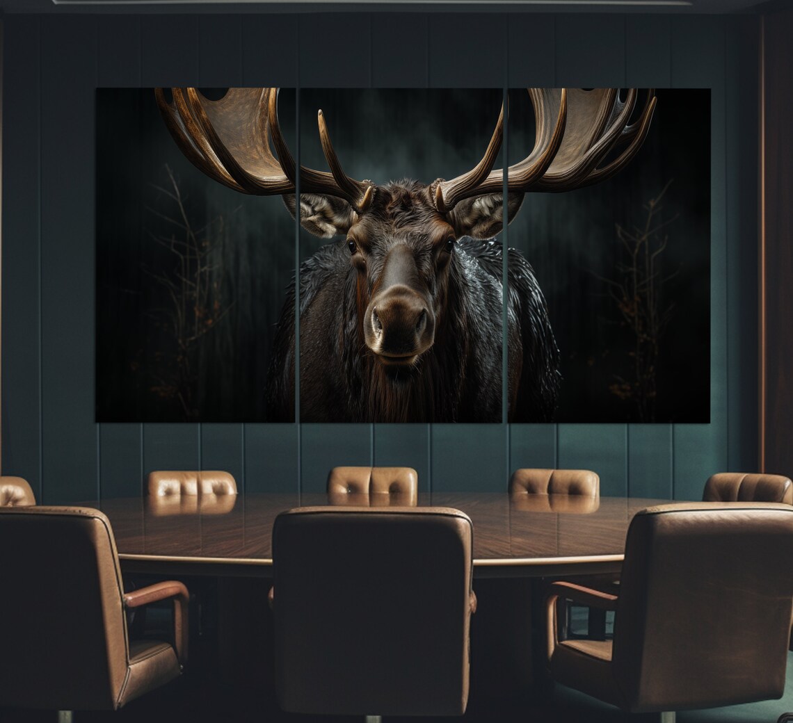 Moose Print, Mystical Animals Wall Art Poster - Image 2
