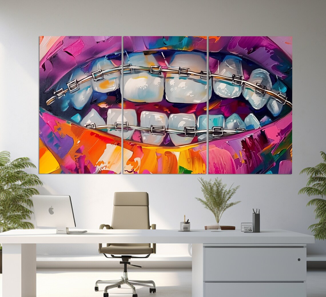 Abstract Braces Art Print for Orthodontists, Dentists