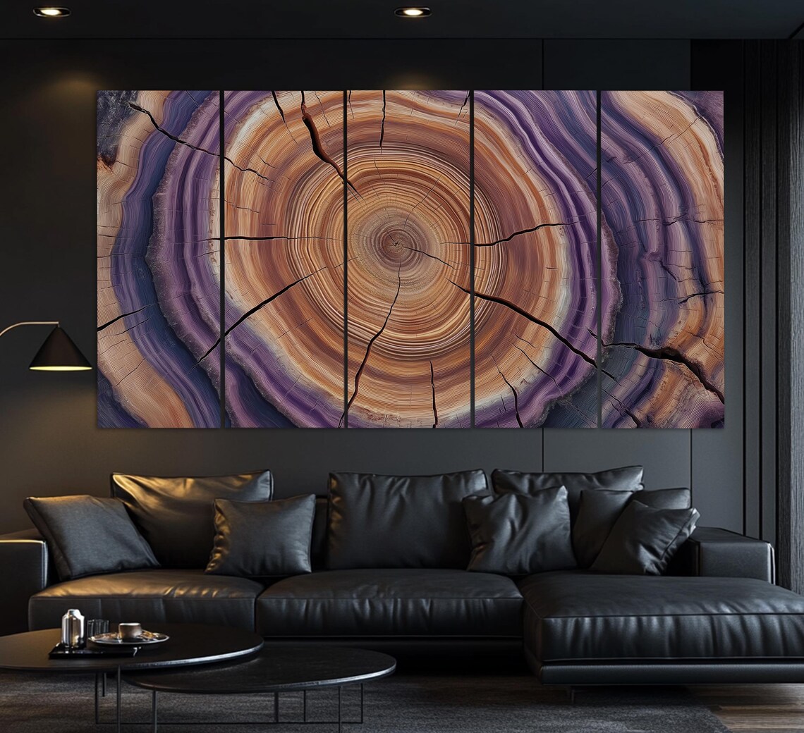Abstract Tree Texture Print Tree Rings Print Soft Tones Wood Tones Wall Art Wood Wall Art Bedroom Wall Decor Tree Cut - Image 4