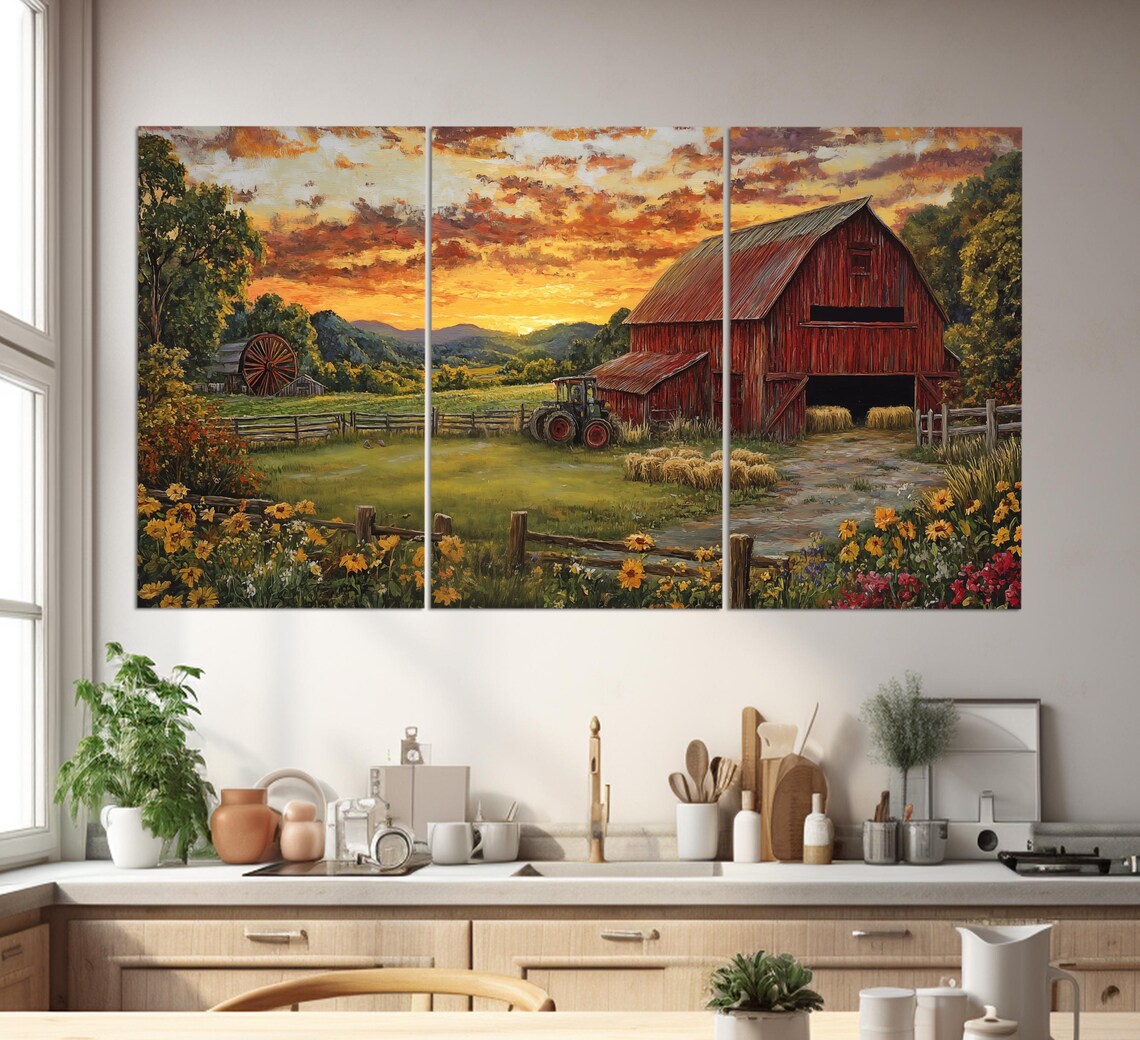 Retro Rural Barn Art Print, Rustic Farmhouse Decor - Image 6