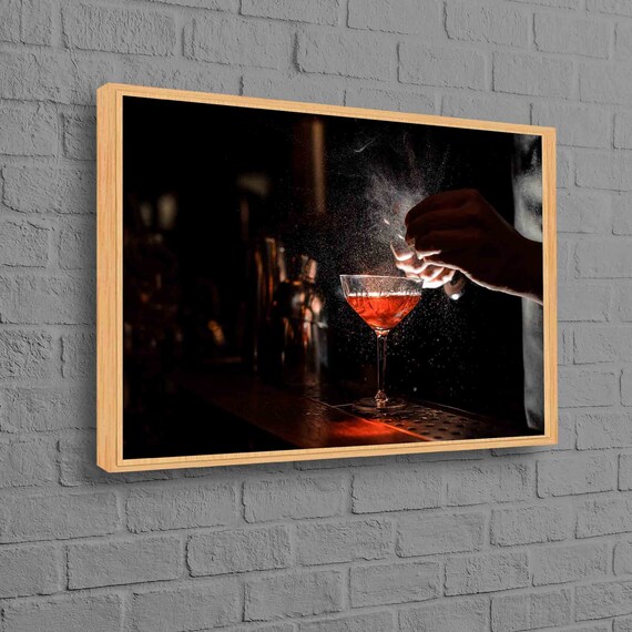 Canvas Print Bar Poster Abstract Drink Glass Wall Art Home Decor Large Pub Kitchen