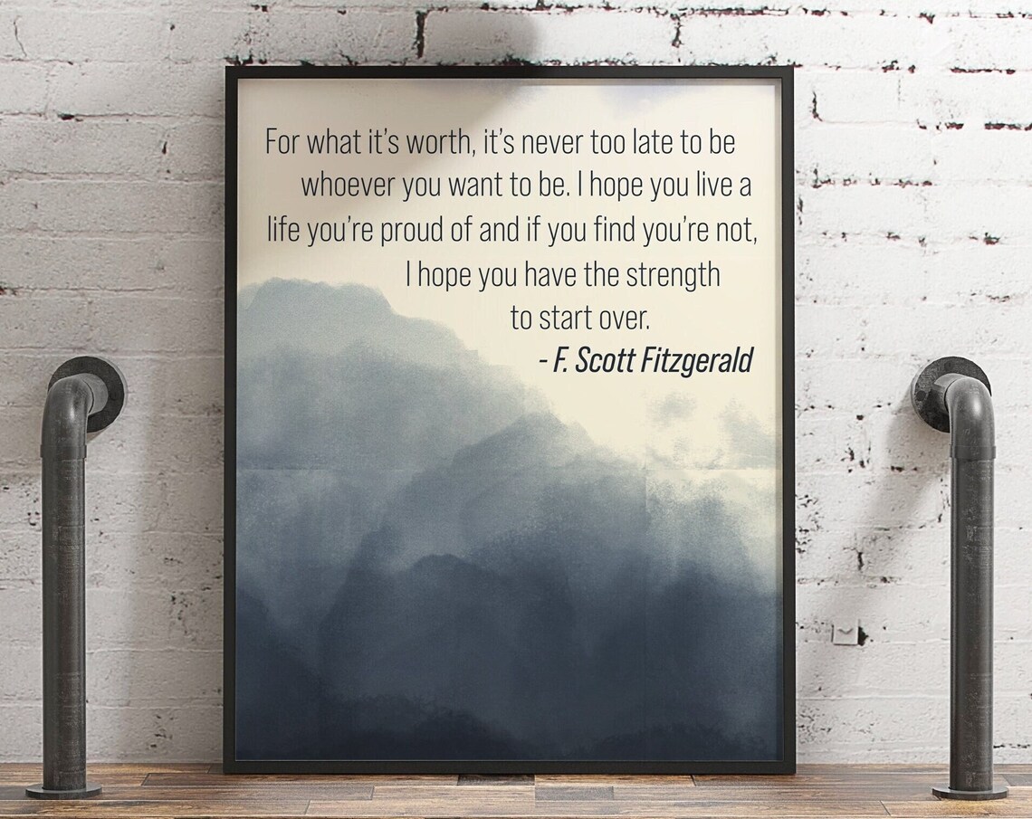 F. Scott Fitzgerald Quote, Inspirational Art Print