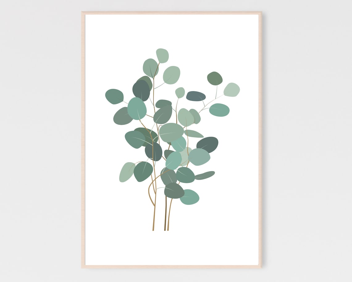 Eucalyptus Plant Abstract Botanical Art Print