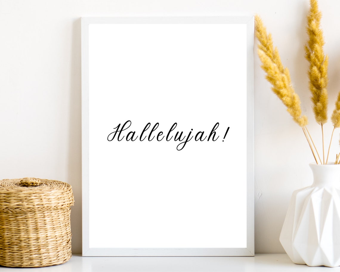 Hallelujah Script Typography Minimalist Christian Quote Poster