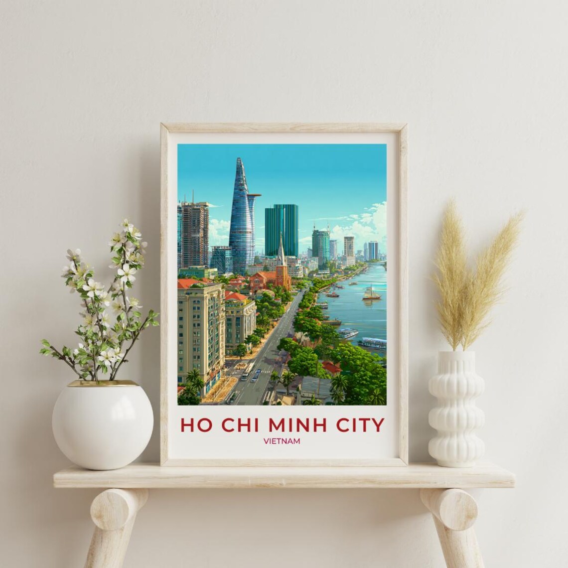 Ho Chi Minh City Vintage Travel Poster Print