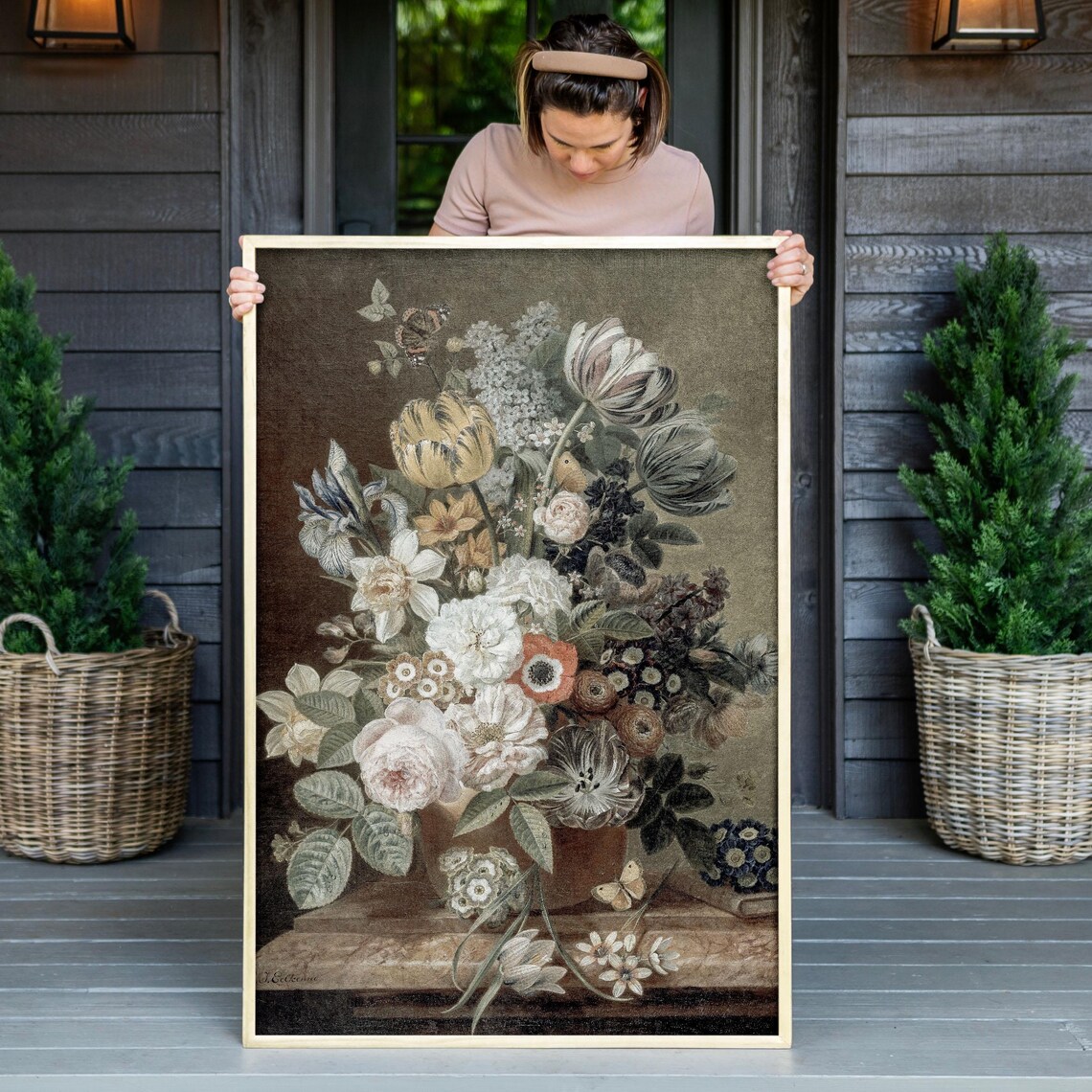 Botanical Still Life, Oil-Painting Style Art Print