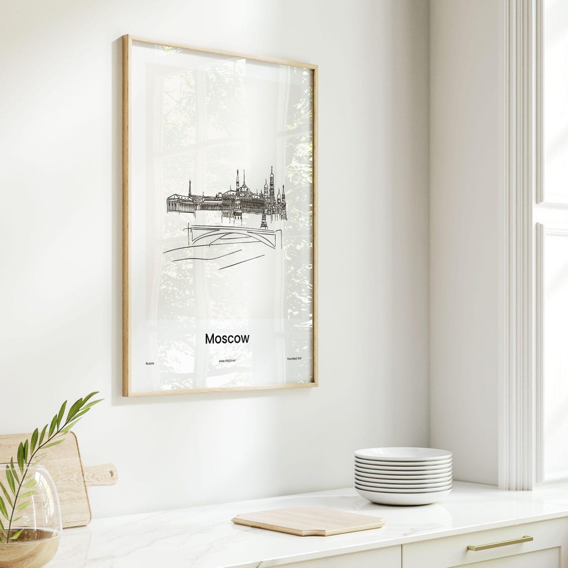 Moscow Russia Kremlin Minimalist Line Drawing Landmark Poster - Image 6