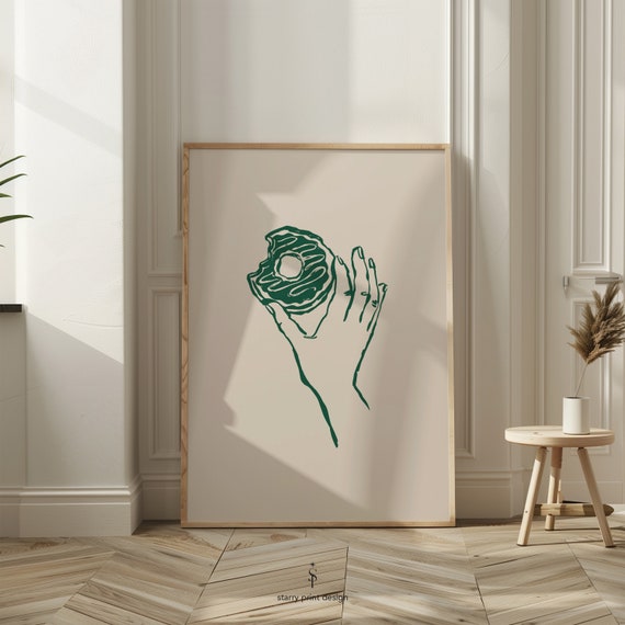 Doughnut Print Wall Art Kitchen Minimalist Morden For Decor