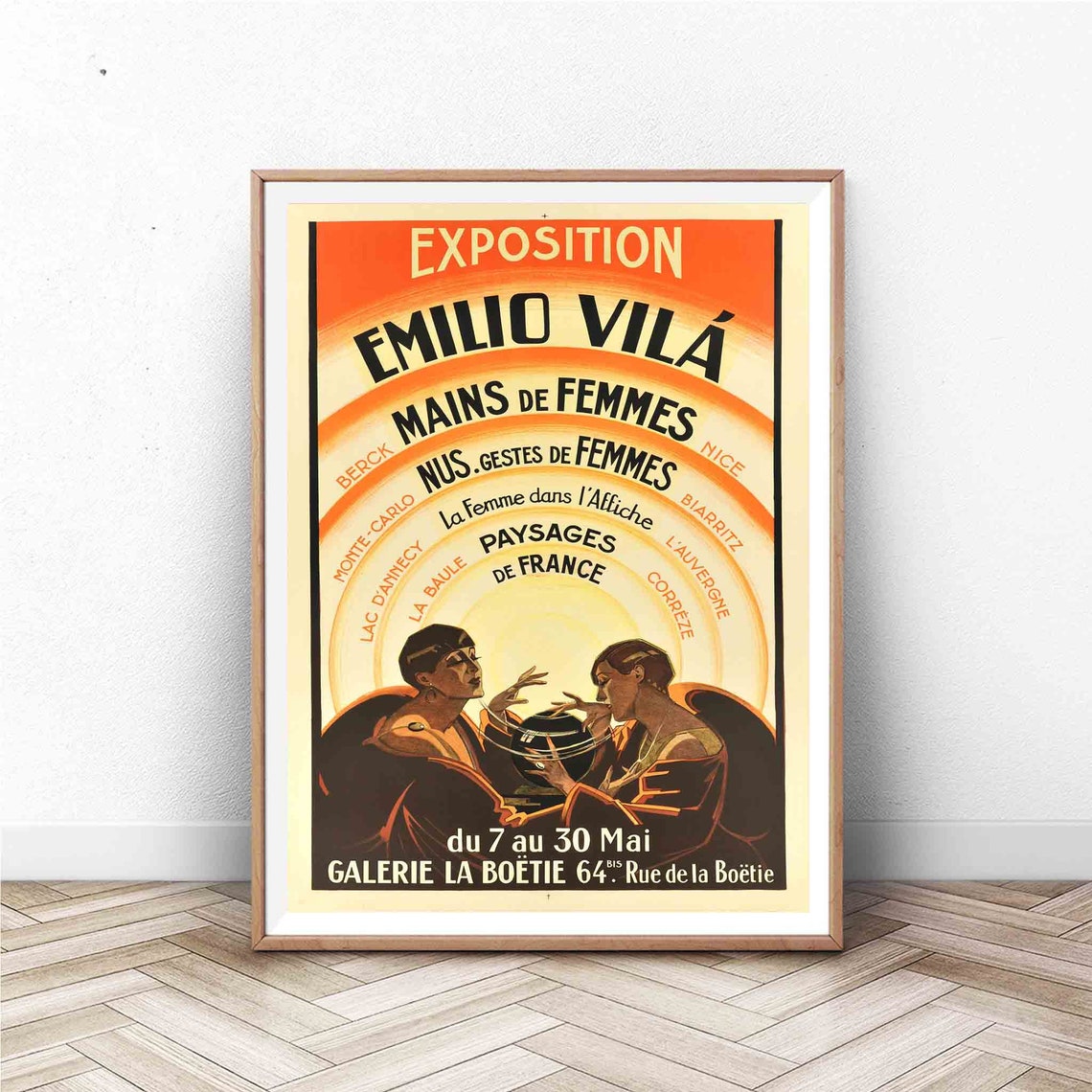 Emilio Vila Exposition Vintage French Art Deco Exhibition Poster