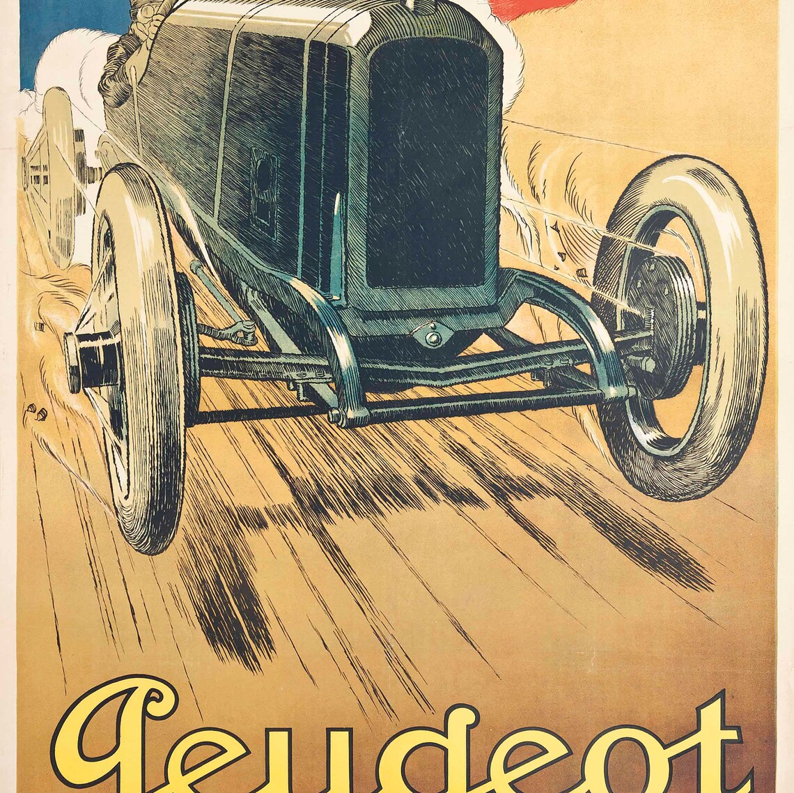 Peugeot Vintage Racing Car Speed Art Deco Automotive Art Poster - Image 2