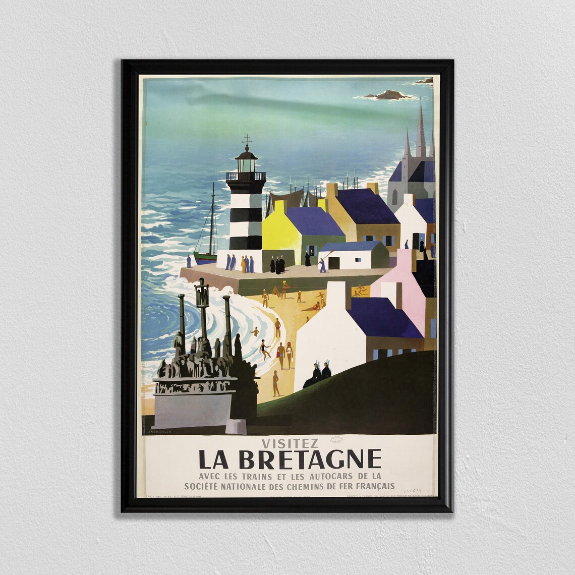 La Bretagne Paris Vintage Travel Poster, France