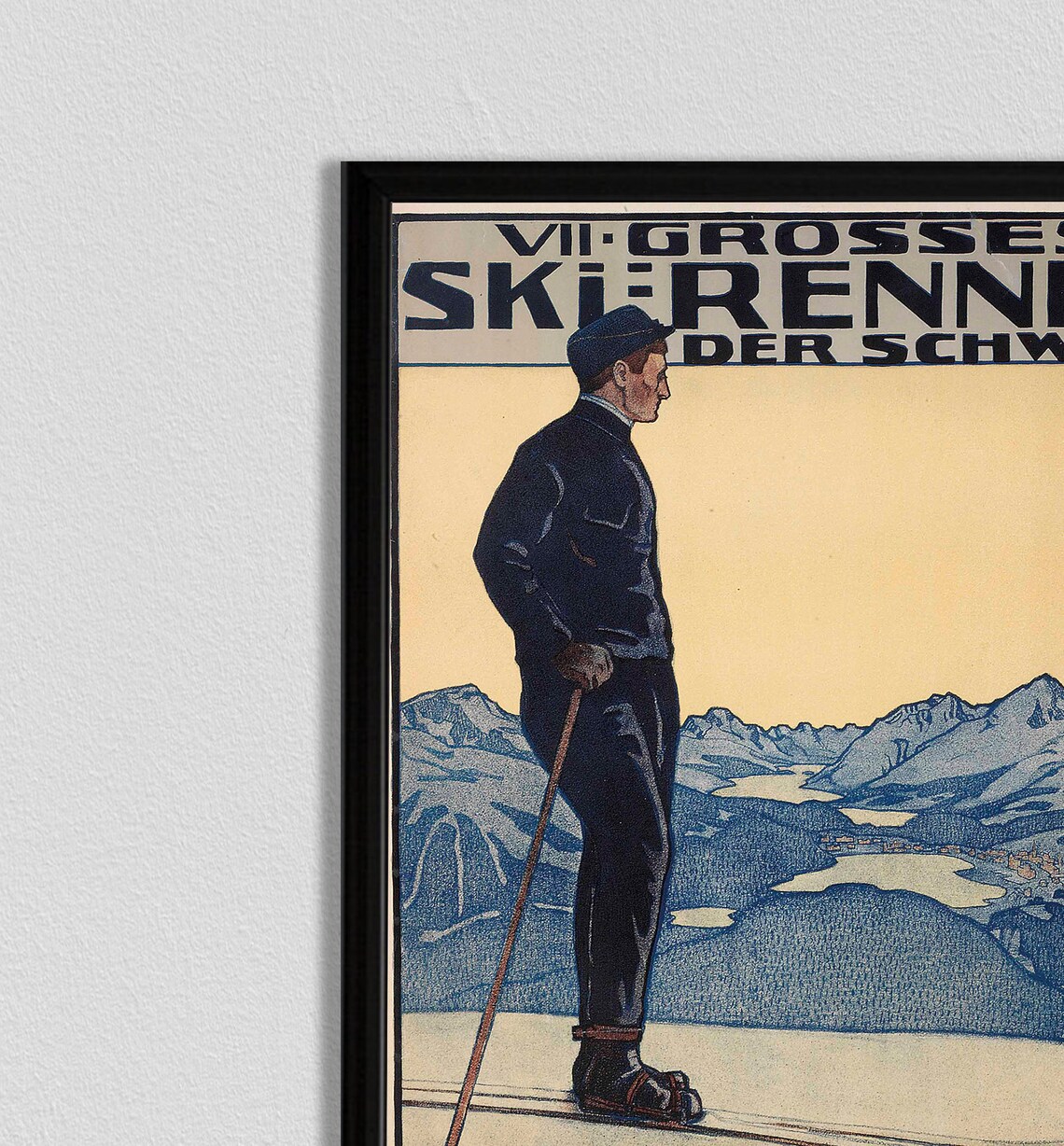Switzerland Ski Travel Poster, Retro St Moritz Decor - Image 2