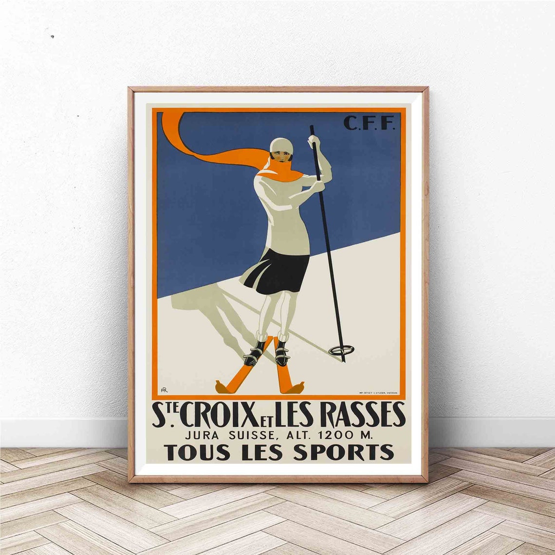 Vintage Ski Poster Switzerland Wall Art Swiss Art Print Vintage Wall Art Travel Poster Vintage Train Travel Poster