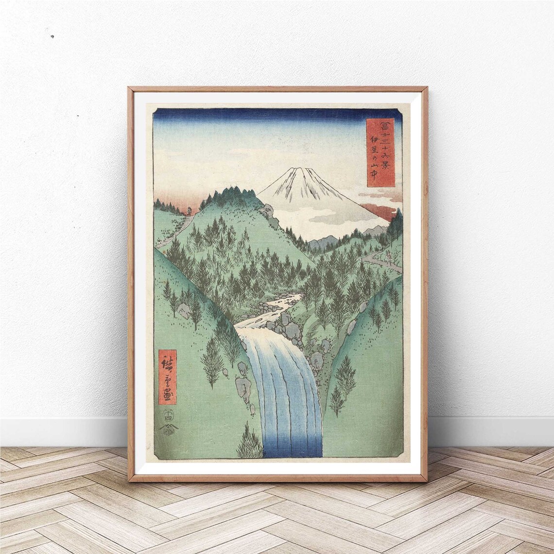 Japanese Vintage Woodblock Print, Summer Mountain