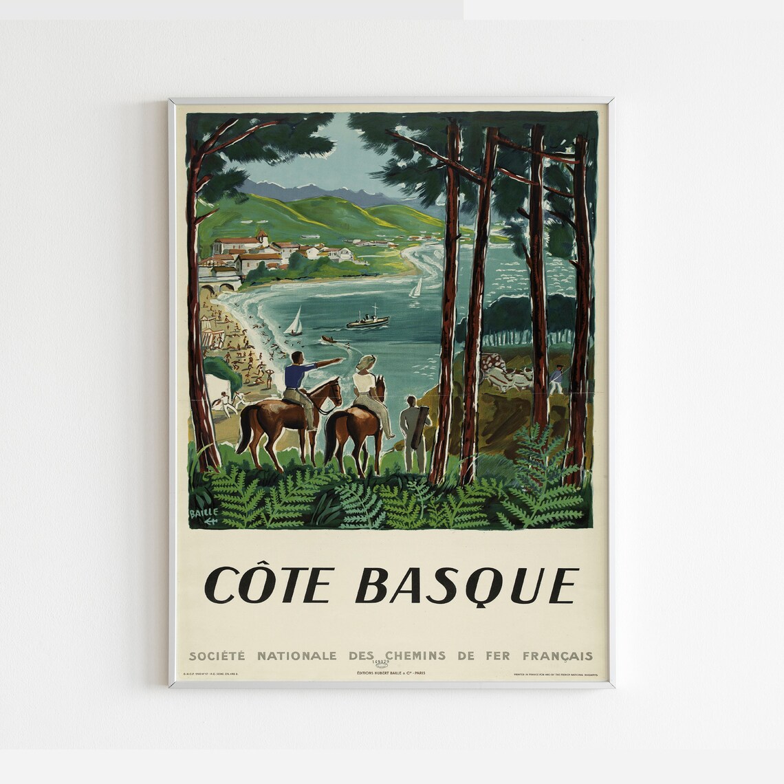 Cote Basque France Travel Poster, Paris Print