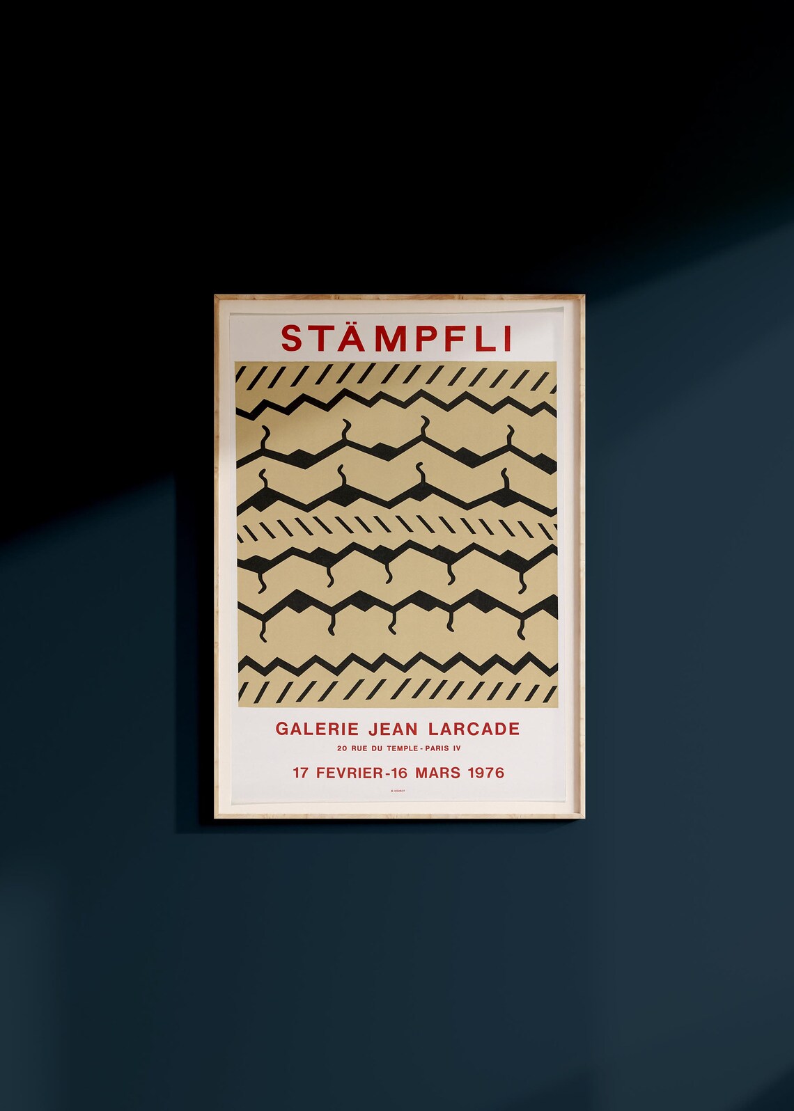 Staempfli Galerie Jean Larcade 1976 Geometric Tire Tread Art Exhibition Poster - Image 2