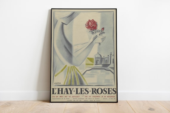 L'Hay-les-Roses Rose Festival Vintage French Botanical Art Poster