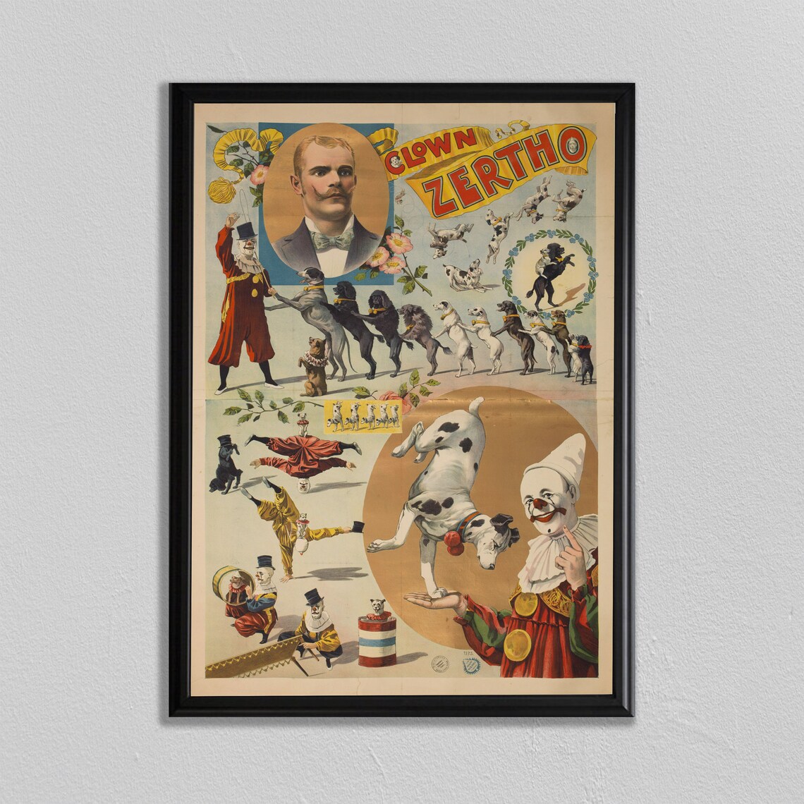Clown Acrobat Vintage Circus Poster Print