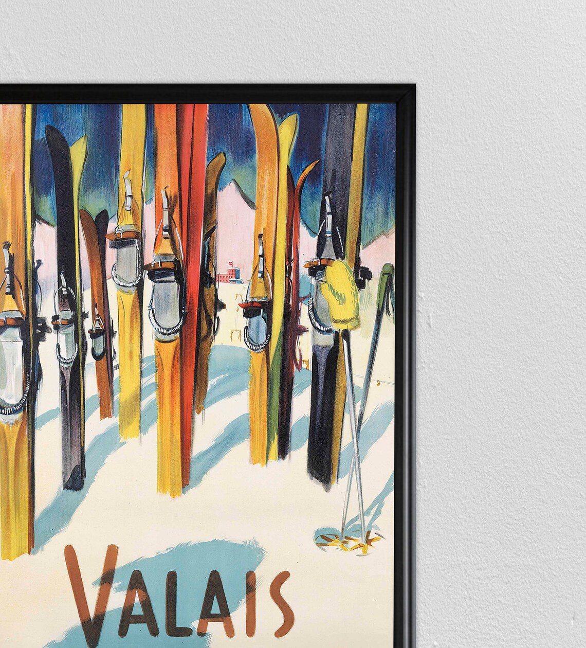 Swiss Travel Poster, Zermatt Ski Retro Decor - Image 2