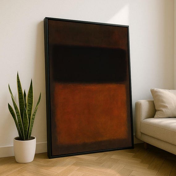 Bold Ochre Rothko Style Color Field Canvas Wall Art Print Modern Living Room Decor Statement Piece