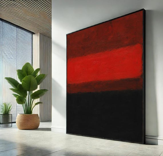 Mark Rothko Red And Black Abstract Painting Canvas Wall Art Print Modern Color Field Decor Bold Minimalist Poster Ready To Hang