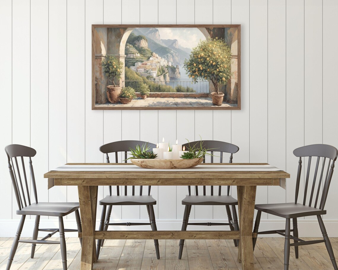 Summer Italian Terrace Lemon Tree, Amalfi Coast Art Print - Image 2