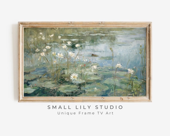 Lily Pond Summer Vintage Floral Art Print