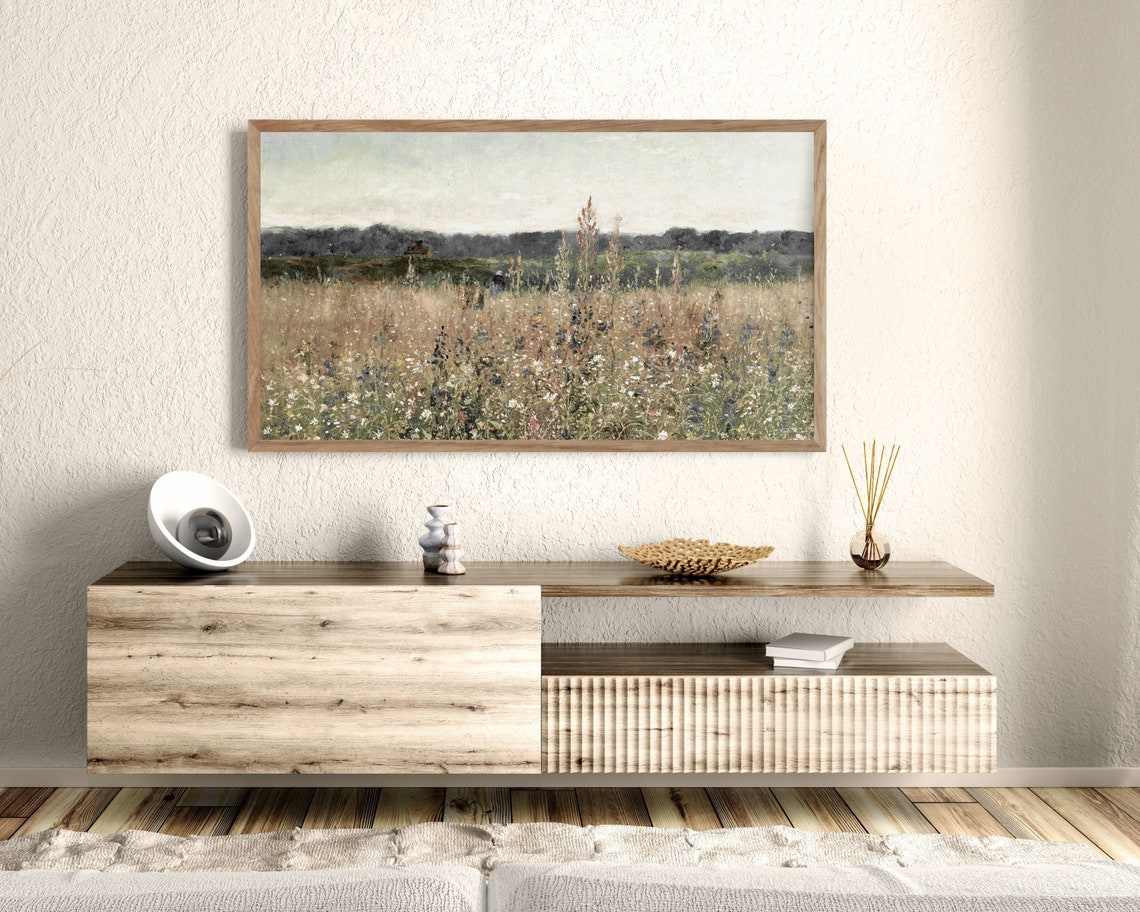 Warm Tones Summer Wildflower Field Rustic Countryside Vintage Poster - Image 3