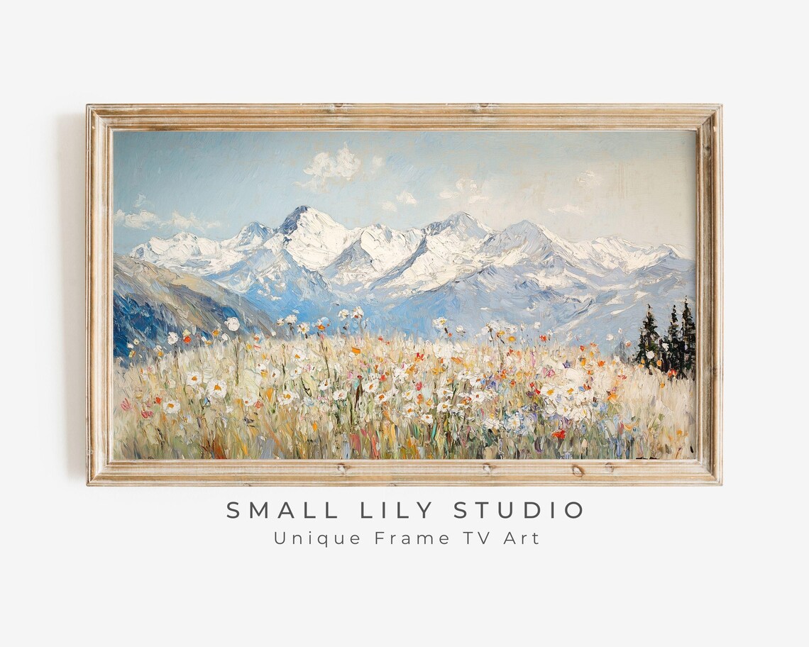 Winter Wildflowers Swiss Alps Vintage Style Art Print
