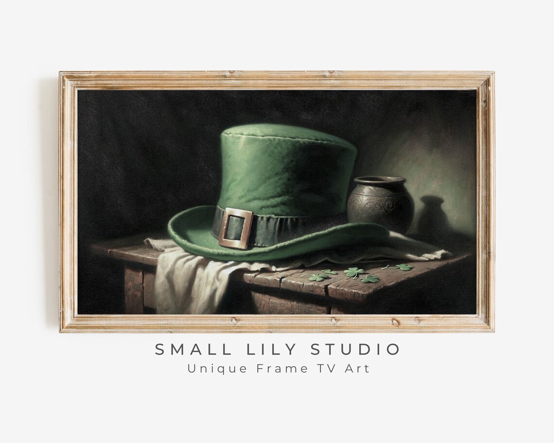 St Patricks Day Leprechaun Hat Green Vintage Style Art Print