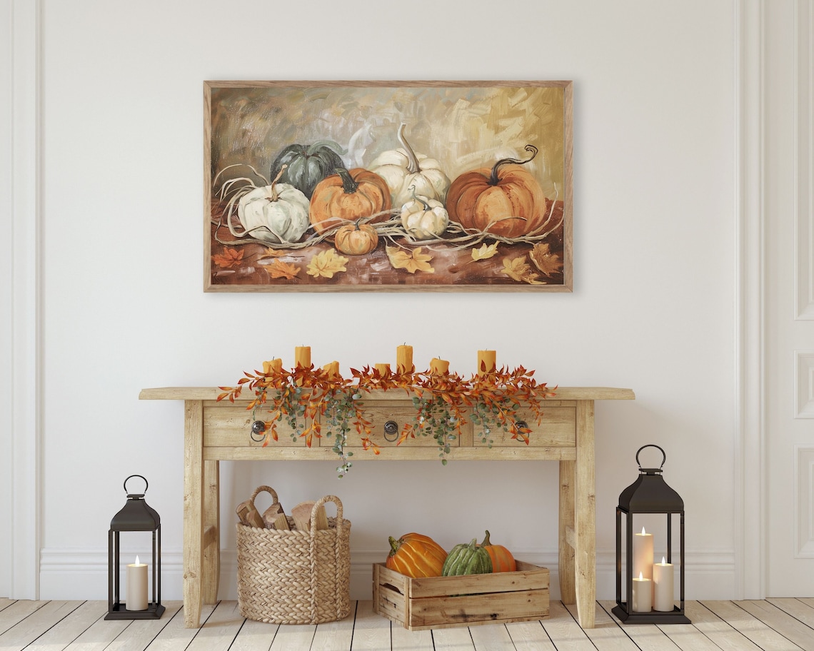 Pumpkin Harvest Vintage Style Art Print, Autumn - Image 3