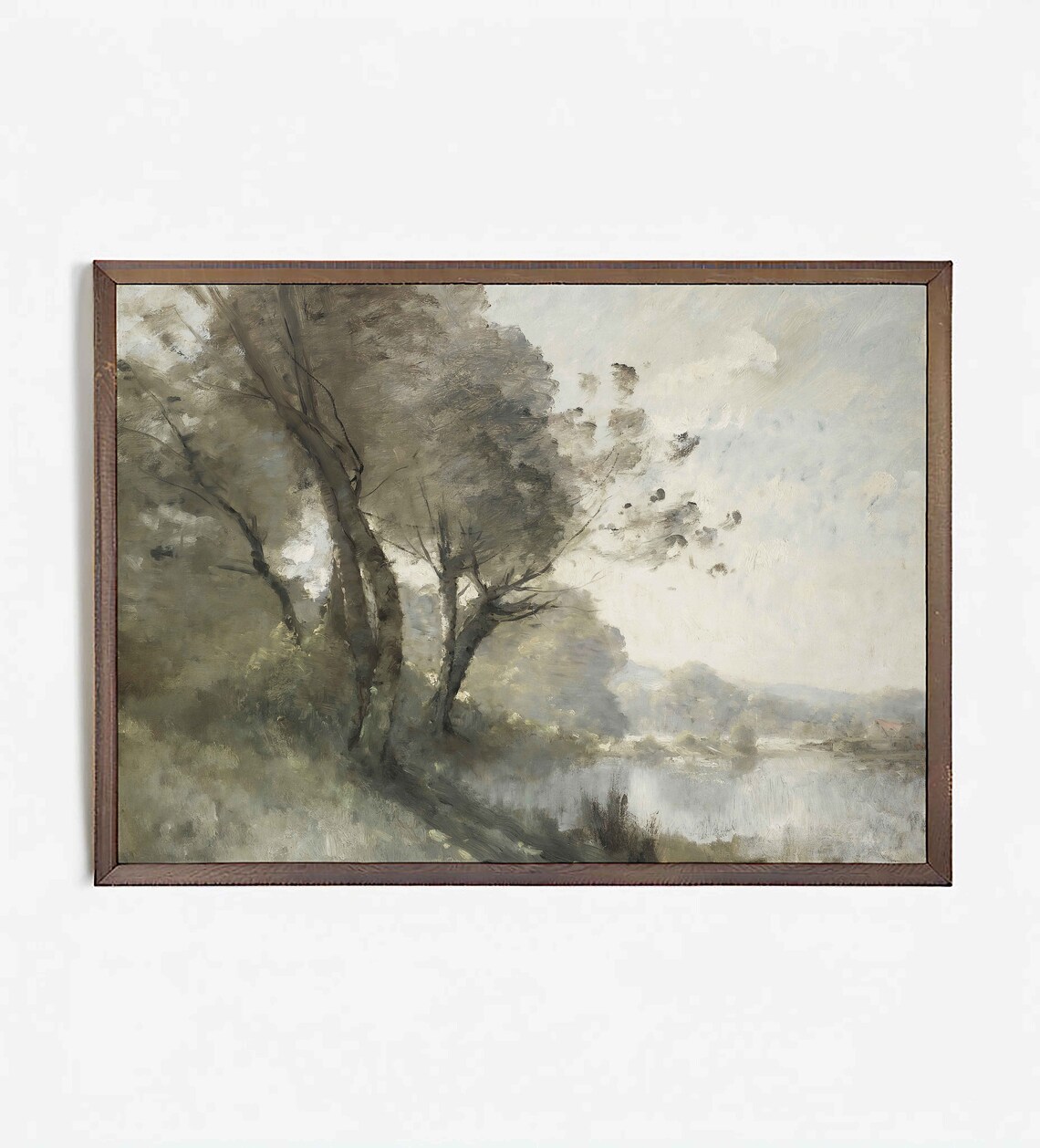 Riverside Landscape, Muted Vintage Art Print - Image 2