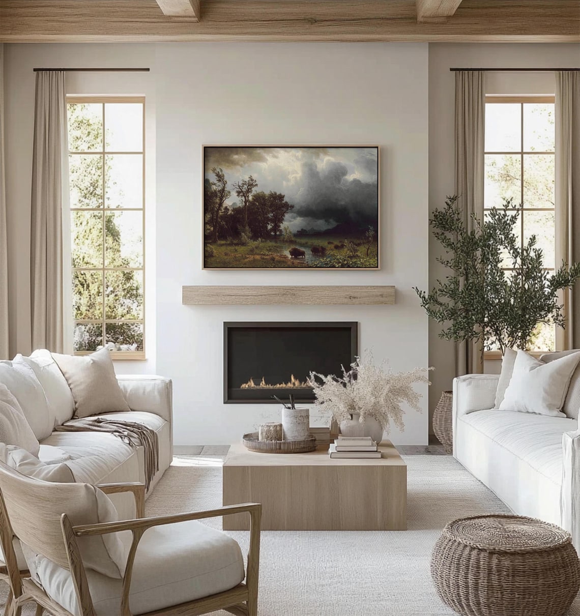 Romantic Landscape, Vintage Cottage Core Rustic Decor - Image 3