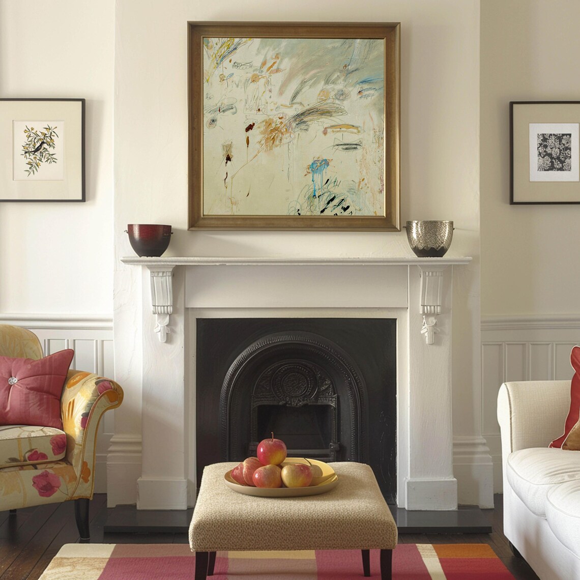 Abstract Vintage Home Decor, Expressive Art Print - Image 3