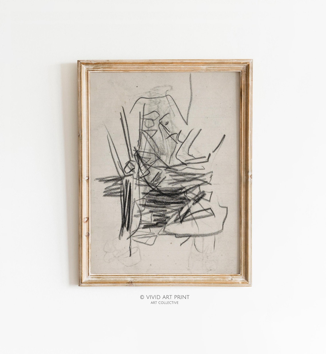 Vintage Minimalist Sketch, Modern Abstract Art Print